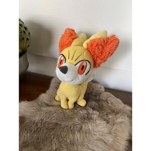 Fennekin Plush Pokemon Stuffed Animal Tomy Doll‎ Toy Yellow Orange Fox Fire